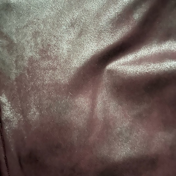 SPANX Burgundy Brown Shiny Liquid Faux Leather Leggings Size M Moto Biker - Picture 3 of 7